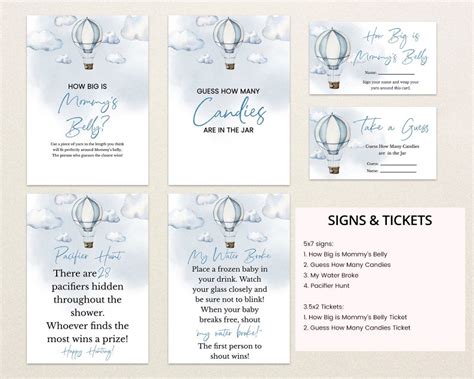 Editable Adventure Awaits Baby Shower Game Bundle Blue Hot Etsy