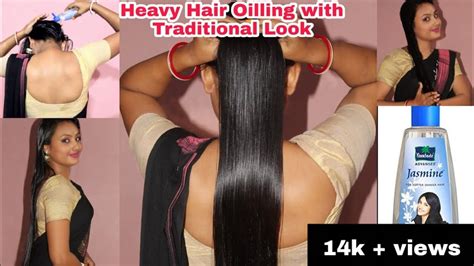 Long Hair Heavy Oiling In Traditional Look Proper Oiled Hair Combing Youtube