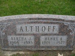 Henry Arthur Althoff 1901 1971 Homenaje De Find A Grave