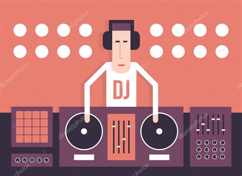 Dj Con Tocadiscos Vector Gráfico Vectorial © Emuemuemu Imagen 74145695