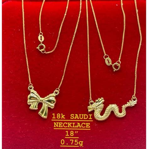 COD PAWNABLE 18k SAUDI GOLD CE ER NECKLACE Shopee Philippines