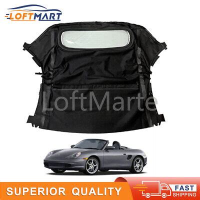 Black Convertible Soft Top Glass Window For Porsche Boxster