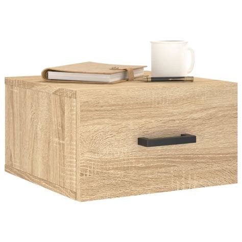 Zerodis Table de chevet murale chêne sonoma 35x35x20 cm A829826 RR022