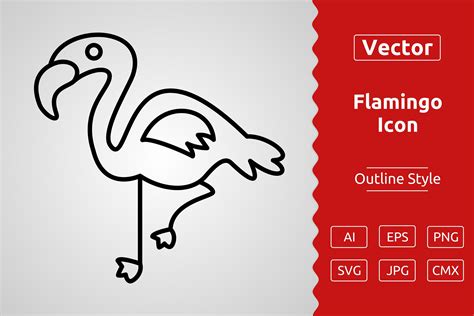 Vector Flamingo Outline Icon Design Graphic By Muhammad Atiq · Creative