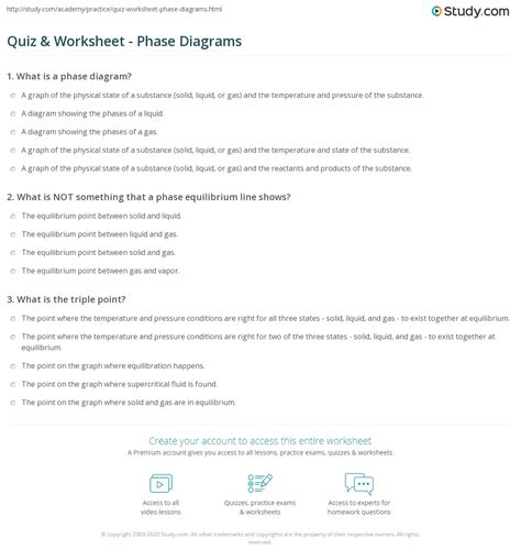 Phase Diagram Worksheet