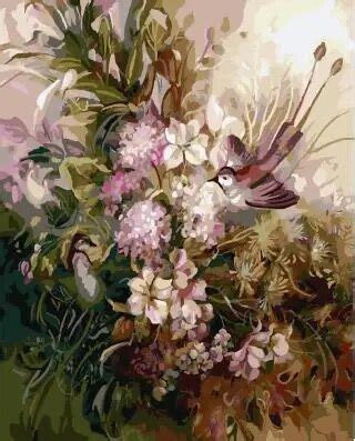 Pintura Por N Meros De P Jaros En Flores Lienzo Art Stico Con Pinturas