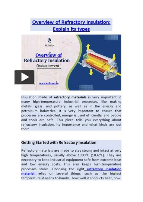 PPT Overview Of Refractory Insulation Explain Its Types PowerPoint