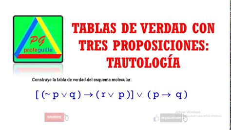 Tablas De Verdad Con Tres Proposiciones Tautología Youtube