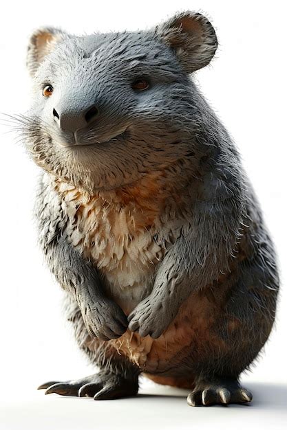 Beautiful Wombat Isolated On White Background Premium Ai Generated Image