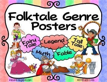 Folktale Genres Poster Set FREEBIE Fairy Tale Tall Tale Fable Myth