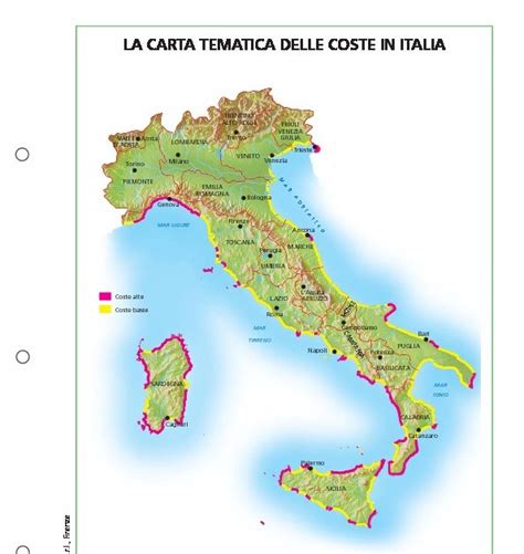 La Carta Tematica Delle Coste In Italia Giunti Scuola