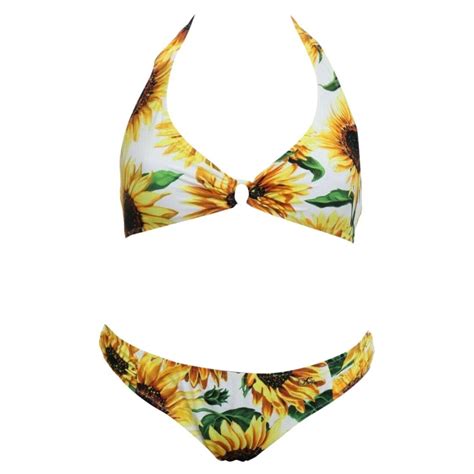 Dolce And Gabbana Multicolour Lemon Sicily Caretto Bikini Set Swimwear