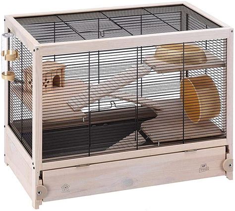 Ferplast Hamsterville Hamster Cage Natural Wood Hamster Cage Includes