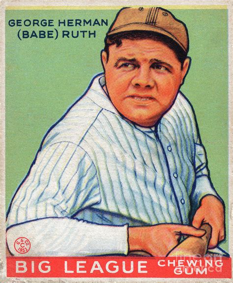 Babe Ruth Baseball Card 1933 Photograph By Jon Neidert Pixels