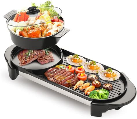 In Electric Smokeless Hot Pot With Grill W Removable Hotpot Pot Korean Bbq And Shabu