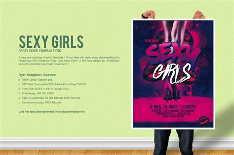 Sexy Girl Party Flyer Flyer Templates ~ Creative Market