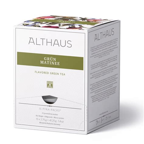 Althaus Grun Matinee Tea Bags 15 Box Miscela D Oro USA