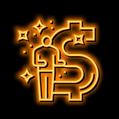 Businessman Financial Freedom Money Neon Glow Icon Illustration