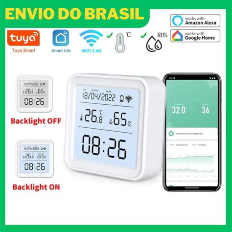 SENSOR DE TEMPERATURA E UMIDADE DISPLAY WI FI SMART LIFE E TUYA