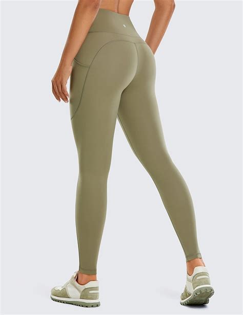 Crz Yoga Womens Brushed Naked Feeling Workout Leggings 25″ High Waisted Gym Athletic Tummy