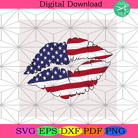 American Flag Lips Svg America Svg 4th Of July 2021 Silkysvg