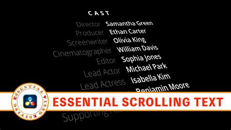 Rolling Credits And Crawling Text In DaVinci Resolve FREE Scroll