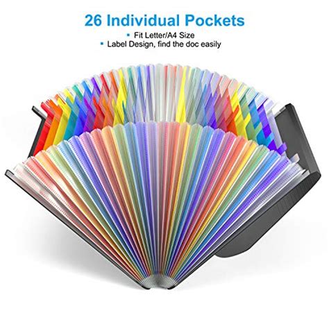 BluePower 26 Pockets Accordian File Folder Organizer Expanding Filing