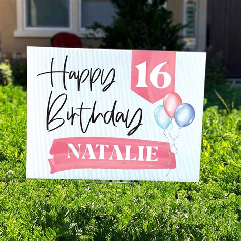 Happy Birthday Balloons Personalized Birthday Yard Sign – Rich Design Co