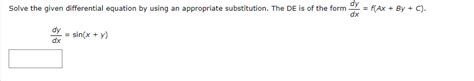 Solved Solve The Given Differential Equation By Using An