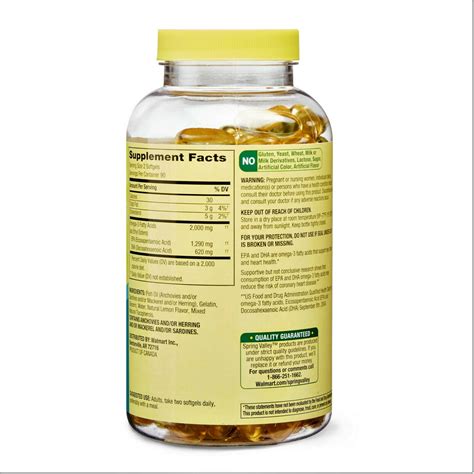 Spring Valley Omega From Fish Oil Mg Eye Brain Heart Health