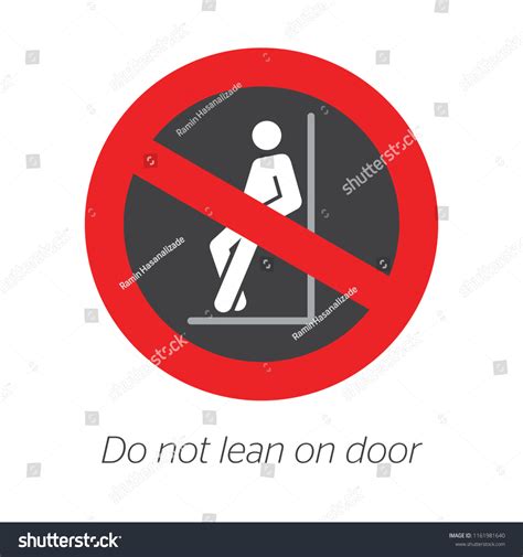 Do Not Lean On Door Safety Stock Vector Royalty Free 1161981640