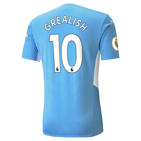 Jack Grealish Manchester City Puma 2021/22 Home Player Jersey – Light ...