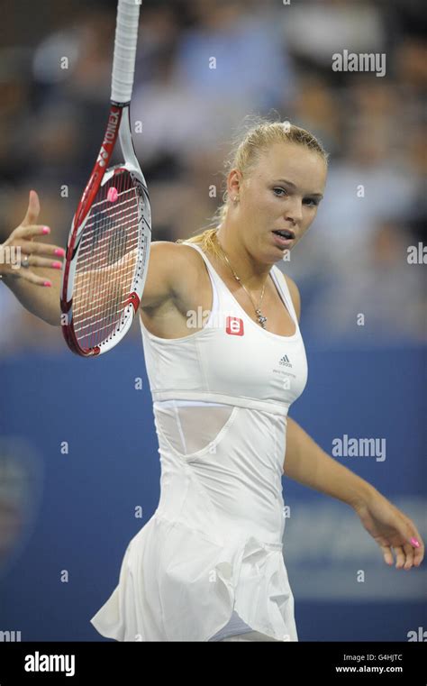 Danemark S Caroline Wozniacki In Action Against Russia S Svetlana