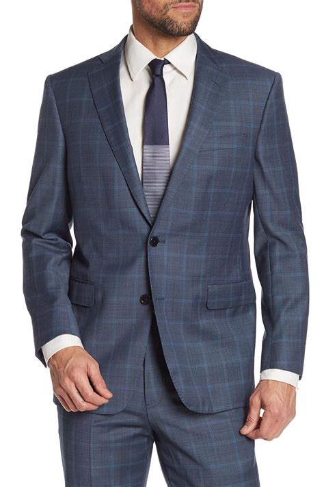 Brooks Brothers Wool Dark Blue Windowpane Two Button Notch Lapel Explorer Collection Regent Fit