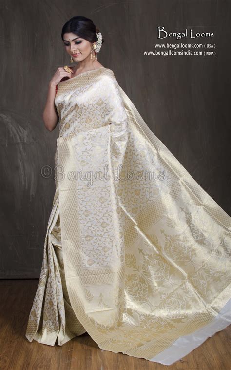 Banarasi Saree In Off White And Gold Saree Bridesmaid Saree Banaras