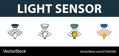 Light sensor icon set premium symbol in different Vector Image