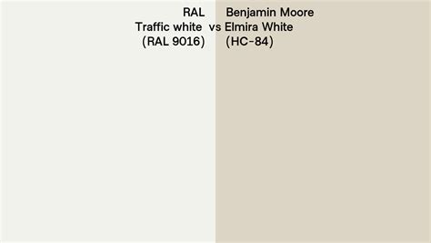 RAL Traffic White RAL 9016 Vs Benjamin Moore Elmira White HC 84