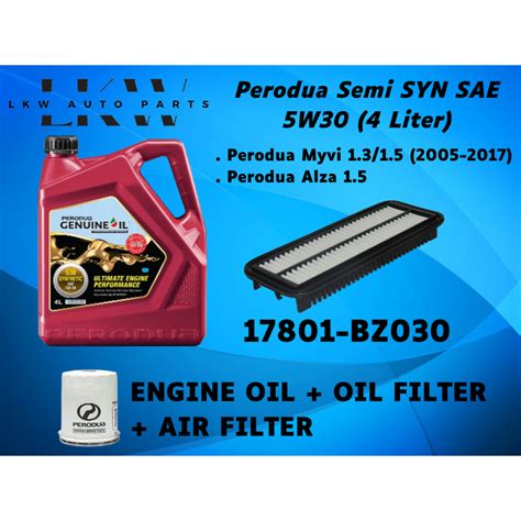 Perodua Semi Synthetic Engine Oil Sae W L Perodua Oil Filter Air