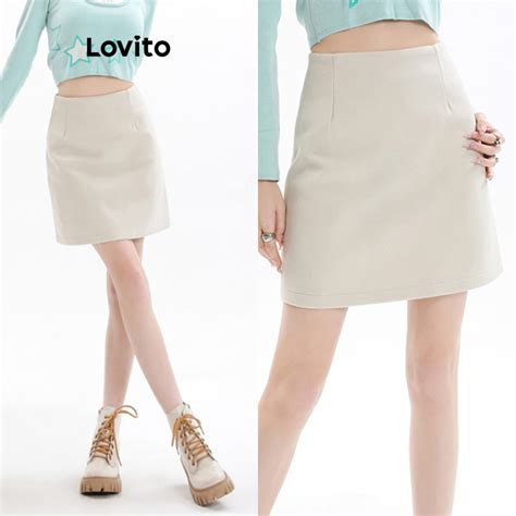 Lovito Women Casual Plain Basic Skirt Lne47149 Shopee Philippines