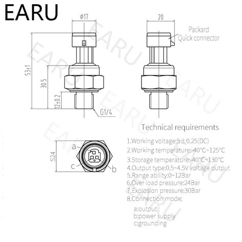 Dc V G Pressure Sensor Transmitter Pressure Transducer Mpa