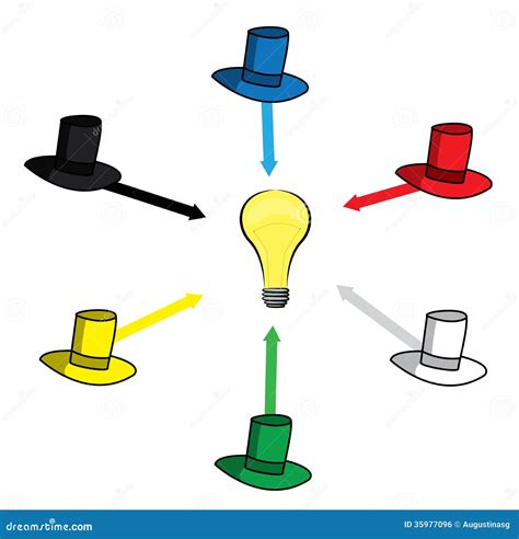 Sex T Nkande Hattar Stock Illustrationer Illustration Av Fokus