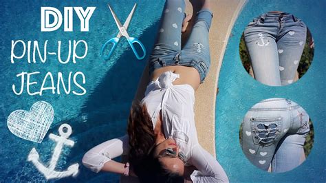 DIY Pin Up Jeans Customiza Tu Ropa YouTube