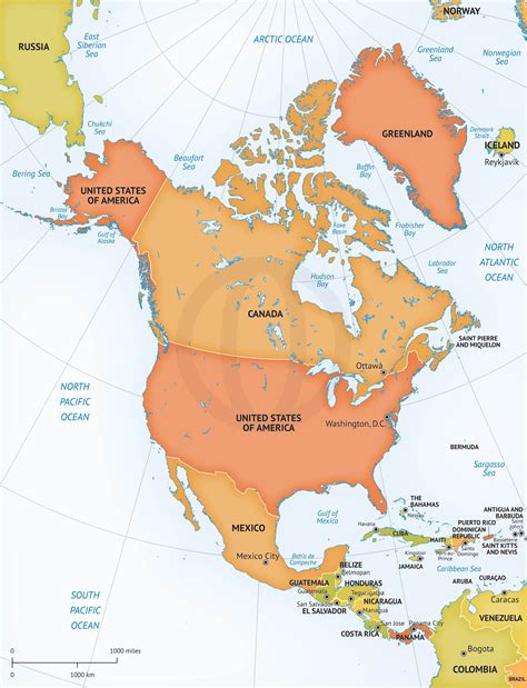 map of the continent of america 2