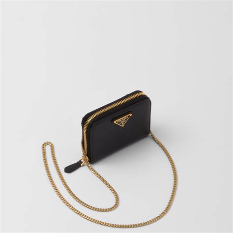 Black Saffiano Leather Card Holder Prada