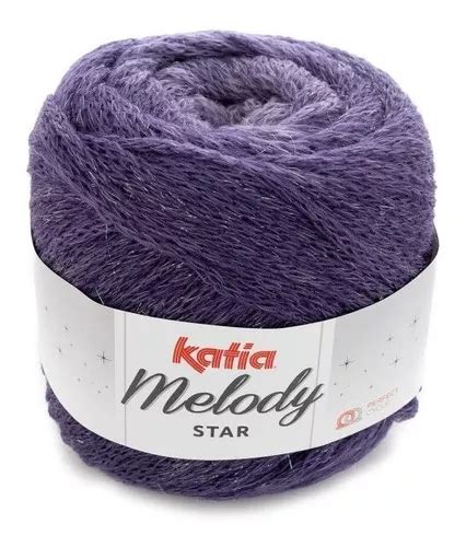 Bola de lã Katia MELODY STAR cor 409 malva roxa pérola 1 cm de 100g