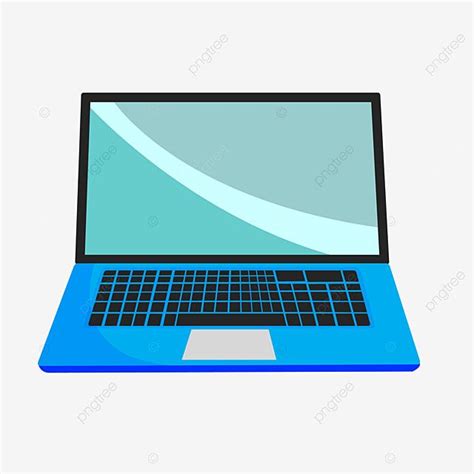 an open laptop computer on a white background with blue and green ...