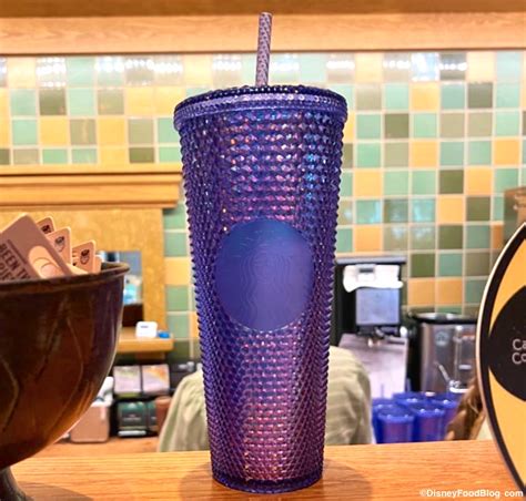 Disneyland Starbucks Blue Purple Studded Tumbler Serving