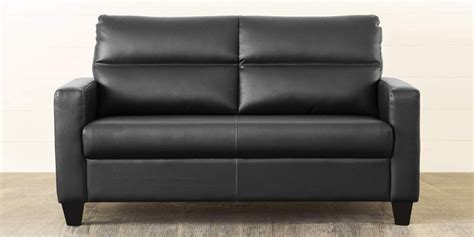 Buy Alfinston Leatherette Seater Sofa In Black Colour By Furny Online