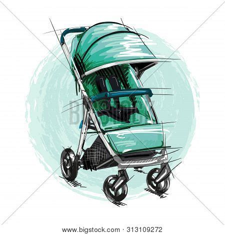 Cartoon Baby Stroller Vector Photo Free Trial Bigstock