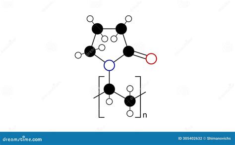 Polyvinylpyrrolidone Molecular Structure D Model Molecule Povidone